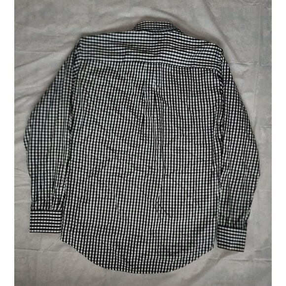 Peter Millar Crown Soft Black/White Plaid Cotton-Silk Button-Down Shirt Medium - Picture 4 of 10